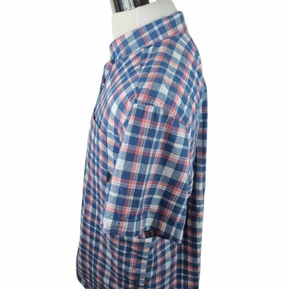 Columbia Mens Large Blue , Pink,  White Plaid  Button Down Shirt - Picture 2 of 8